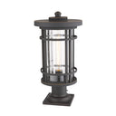 Z-Lite 10" Jordan Glass 1 Light Outdoor Pier Mounted Fixture image 3