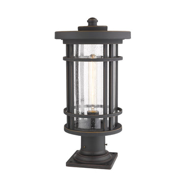 Z-Lite 10" Jordan Glass 1 Light Outdoor Pier Mounted Fixture image 5