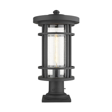 Z-Lite 10" Jordan Glass 1 Light Outdoor Pier Mounted Fixture image