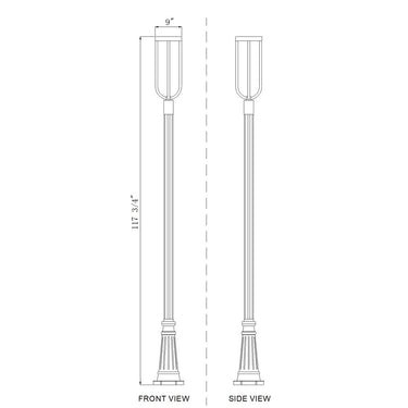 Z-Lite 10" Leland Glass 1 Light Outdoor Post Mounted Fixture image 7