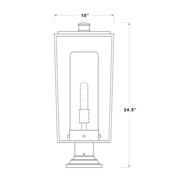 Z-Lite 10" Sheridan Glass 1 Light Outdoor Pier Mounted Fixture image 7