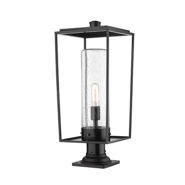 Z-Lite 10" Sheridan Glass 1 Light Outdoor Pier Mounted Fixture image
