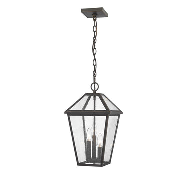 Z-Lite 10" Talbot 3 Light Outdoor Chain Mount Ceiling Fixture image 1