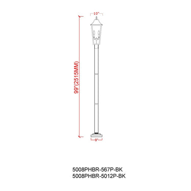 Z-Lite 100.5" High Gannon 3 Light Outdoor Post Mounted Fixture image 7