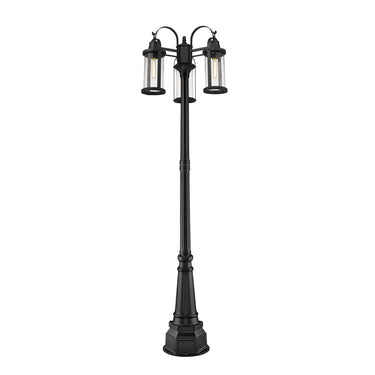 Z-Lite 102.5" High Roundhouse 3 Light Outdoor Post Mounted Fixture image