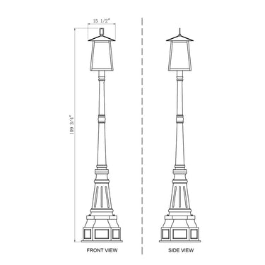 Z-Lite 109.5" High Rainer 5 Light Outdoor Post Mounted Fixture image 7