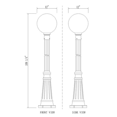 Z-Lite 109.75" High Laurent 1 Light Outdoor Post Mounted Fixture image 14