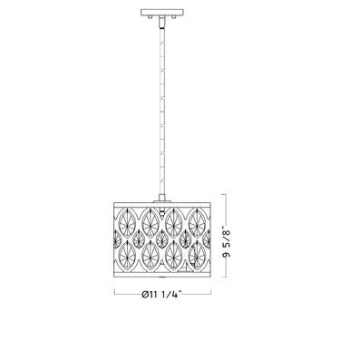 Z-Lite 11.25" Dealey 3 Light Chandelier image 7