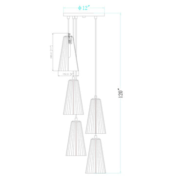 Z-Lite 11" High Farrell 5 Light Chandelier image 21