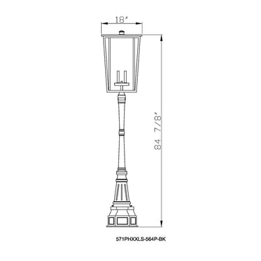Z-Lite 113" High Seoul 4 Light Outdoor Post Mounted Fixture image 7