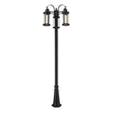 Z-Lite 114.5" High Roundhouse 3 Light Outdoor Post Mounted Fixture image 1