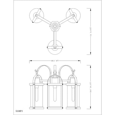 Z-Lite 114.5" High Roundhouse 3 Light Outdoor Post Mounted Fixture image 5