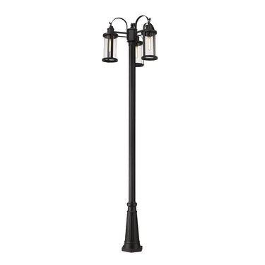 Z-Lite 114.5" High Roundhouse 3 Light Outdoor Post Mounted Fixture image