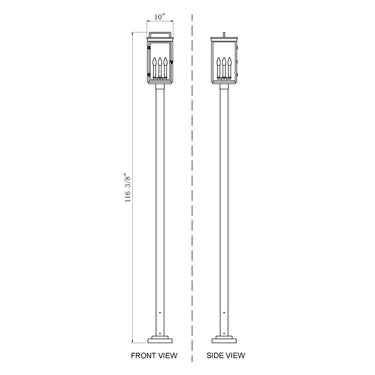 Z-Lite 115.25" High Hartwell 4 Light Outdoor Post Mounted Fixture image 7