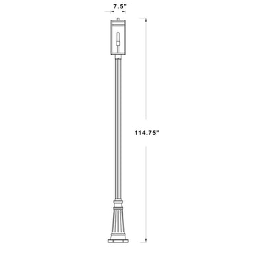 Z-Lite 115.5" High Nuri 1 Light Outdoor Post Mounted Fixture image 7