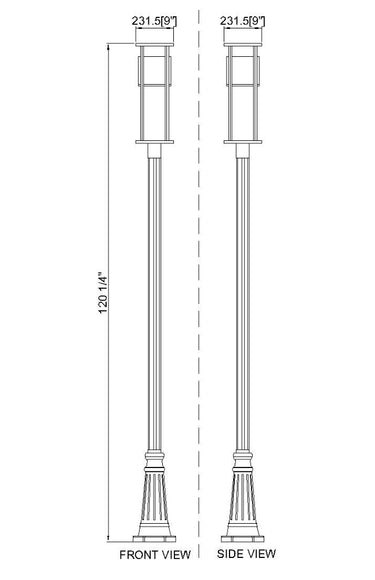 Z-Lite 115.75" High Luca 1 Light Outdoor Post Mounted Fixture image 7