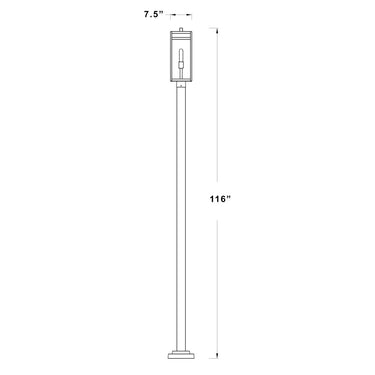 Z-Lite 115" High Nuri 1 Light Outdoor Post Mounted Fixture image 7