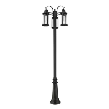 Z-Lite 115" High Roundhouse 3 Light Outdoor Post Mounted Fixture image 2