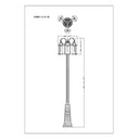 Z-Lite 115" High Roundhouse 3 Light Outdoor Post Mounted Fixture image 3