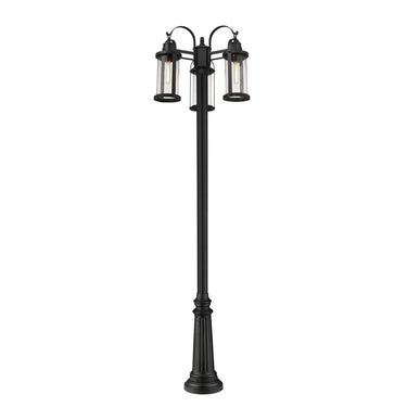 Z-Lite 115" High Roundhouse 3 Light Outdoor Post Mounted Fixture image