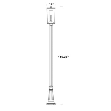 Z-Lite 116.5" High Sheridan 1 Light Outdoor Post Mounted Fixture image 7