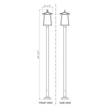 Z-Lite 116.75" High Rainer 4 Light Outdoor Post Mounted Fixture image 7