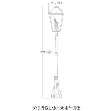 Z-Lite 116.75" High Talbot 4 Light Outdoor Post Mounted Fixture image 14