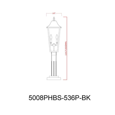 Z-Lite 119.25" High Gannon 3 Light Outdoor Post Mounted Fixture image 7