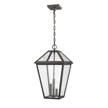 Z-Lite 12.25" Talbot 3 Light Outdoor Chain Mount Ceiling Fixture image 1