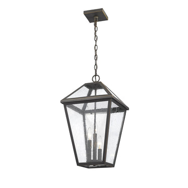 Z-Lite 12.25" Talbot 3 Light Outdoor Chain Mount Ceiling Fixture image 3