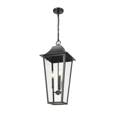 Z-Lite 12" Gannon 3 Light Outdoor Chain Mount Ceiling Fixture image 1