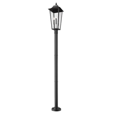 Z-Lite 12" Gannon Glass 3 Light Outdoor Post Mount Fixture image 1