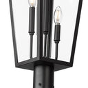 Z-Lite 12" Gannon Glass 3 Light Outdoor Post Mount Fixture image 3