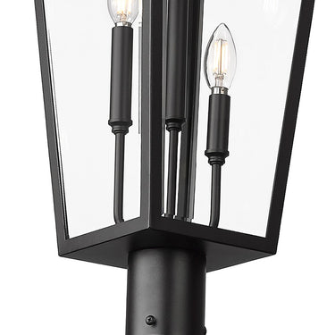 Z-Lite 12" Gannon Glass 3 Light Outdoor Post Mount Fixture image 3
