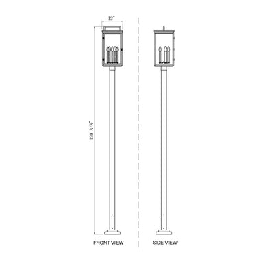 Z-Lite 12" Hartwell 5 Light Outdoor Post Mounted Fixture image 7