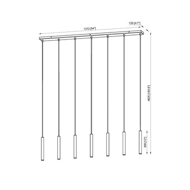 Z-Lite 12" High Forest 7 Light Linear Chandelier image 21