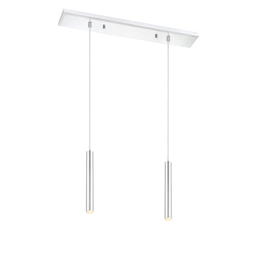 Z-Lite 12" High Forest Chrome 2 Light Linear Chandelier image 1
