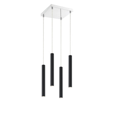 Z-Lite 12" High Forest Matte Black 4 Light Chandelier image 1