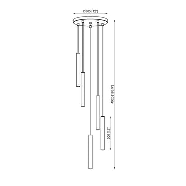 Z-Lite 12" Long Forest 5 Light Chandelier image 21