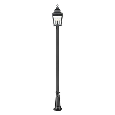 Z-Lite 12" Raphael Glass 3 Light Outdoor Post Mounted Fixture image 1