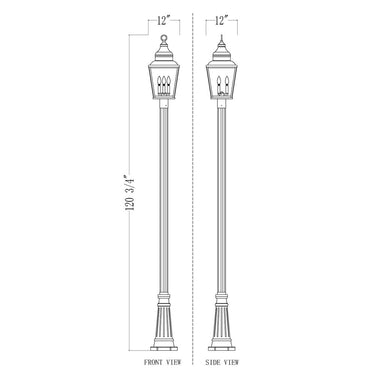 Z-Lite 12" Raphael Glass 3 Light Outdoor Post Mounted Fixture image 7