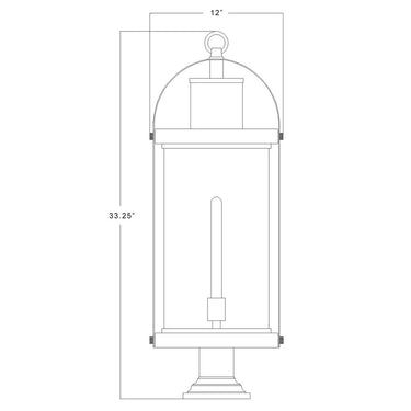 Z-Lite 12" Roundhouse 1 Light Outdoor Pier Mounted Fixture image 3