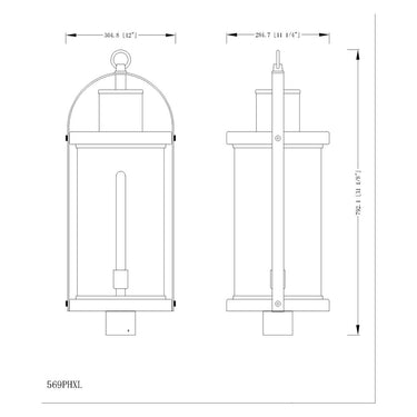 Z-Lite 12" Roundhouse 1 Light Outdoor Post Mount Fixture image 5