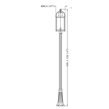 Z-Lite 12" Roundhouse 1 Light Outdoor Post Mounted Fixture image 5
