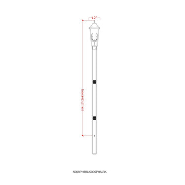 Z-Lite 120.75" High Gannon 3 Light Outdoor Post Mount Fixture image 7