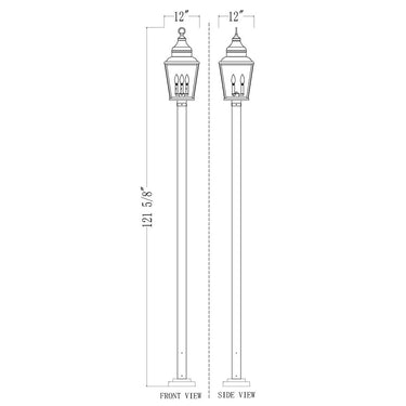 Z-Lite 120.75" High Raphael 3 Light Outdoor Post Mounted Fixture image 7