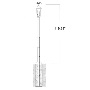 Z-Lite 121.5" High Gannon 3 Light Outdoor Post Mounted Fixture image 7