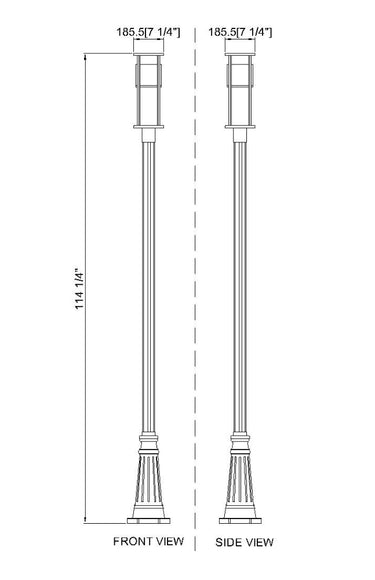 Z-Lite 121.75" High Luca 1 Light Outdoor Post Mounted Fixture image 7