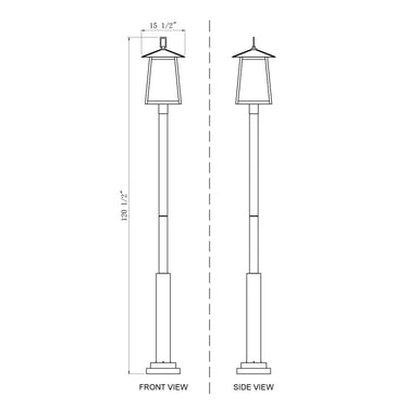 Z-Lite 122" High Rainer 5 Light Outdoor Post Mounted Fixture image 7