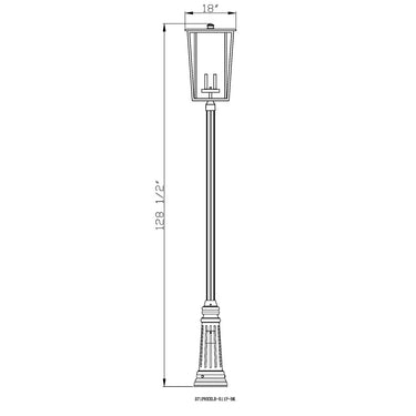 Z-Lite 125.5" High Seoul 4 Light Outdoor Post Mounted Fixture image 6